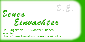 denes einvachter business card