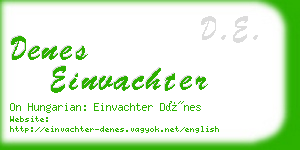 denes einvachter business card